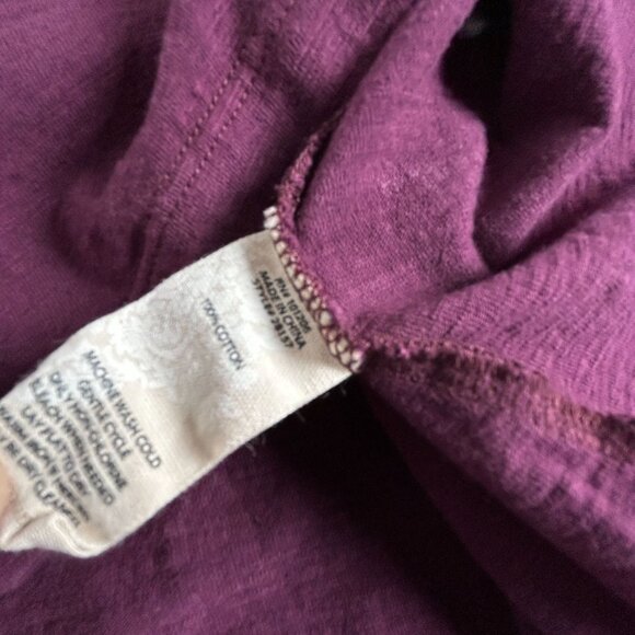 Soft Surroundings Womens XL 3/4 Sleeve Button Down Tunic Top Shirt Purple Artsy - Picture 4 of 7